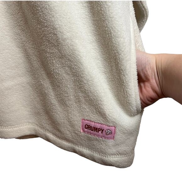 Disney Grumpy Sherpa Fleece Hoodie Sweatshirt Sz XL White Pink Beads Snow White - Picture 7 of 10